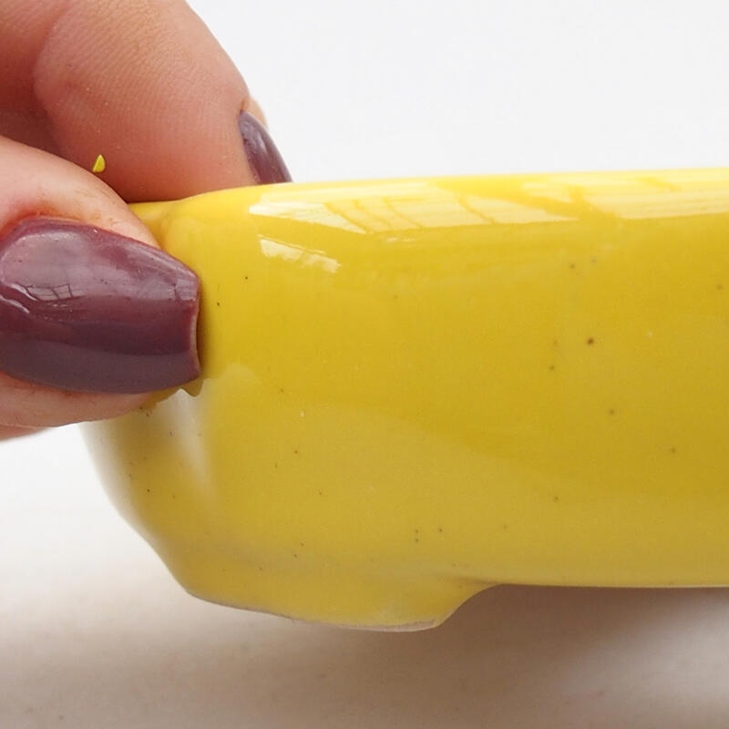 Ciotola bonsai in ceramica 11 x 11 x 3 cm, giallo