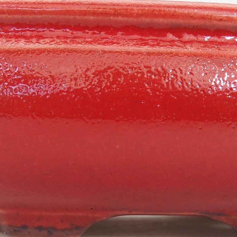 Ciotola per bonsai in ceramica 11 x 11 x 4 cm, colore rosso