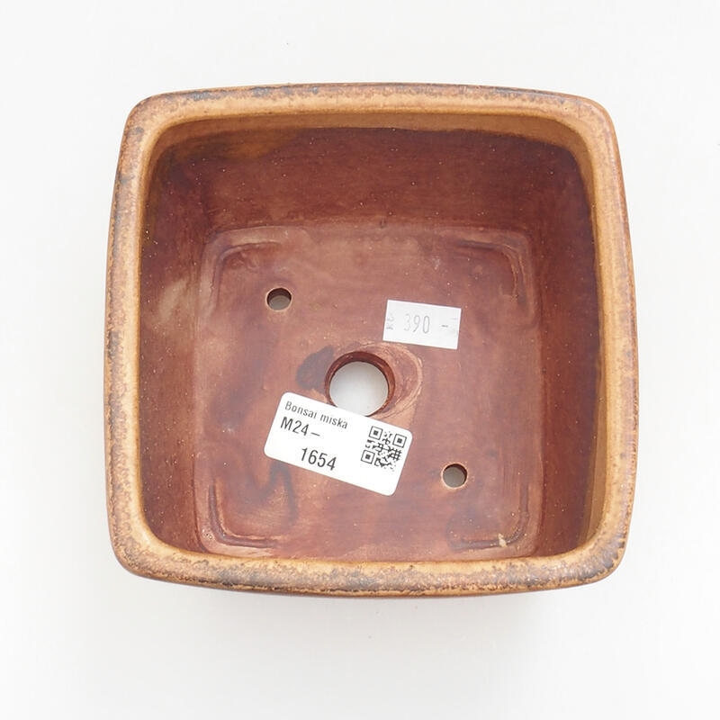 Ciotola bonsai in ceramica 11 x 11 x 8 cm, arancione