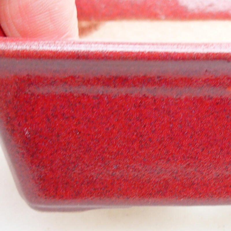 Ciotola bonsai in ceramica 11 x 7,5 x 4 cm, colore bordeaux