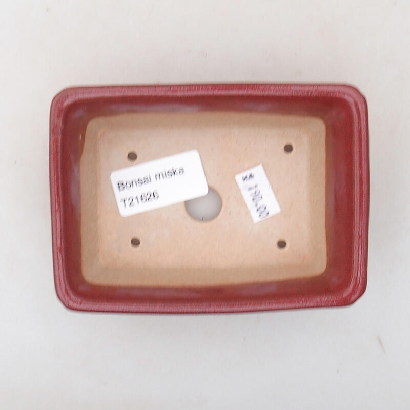 Ciotola bonsai in ceramica 11 x 7,5 x 4 cm, colore bordeaux
