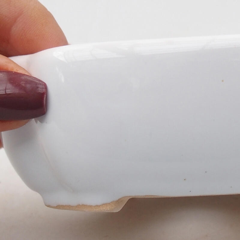 Ciotola bonsai in ceramica 11 x 8,5 x 3,5 cm, bianco