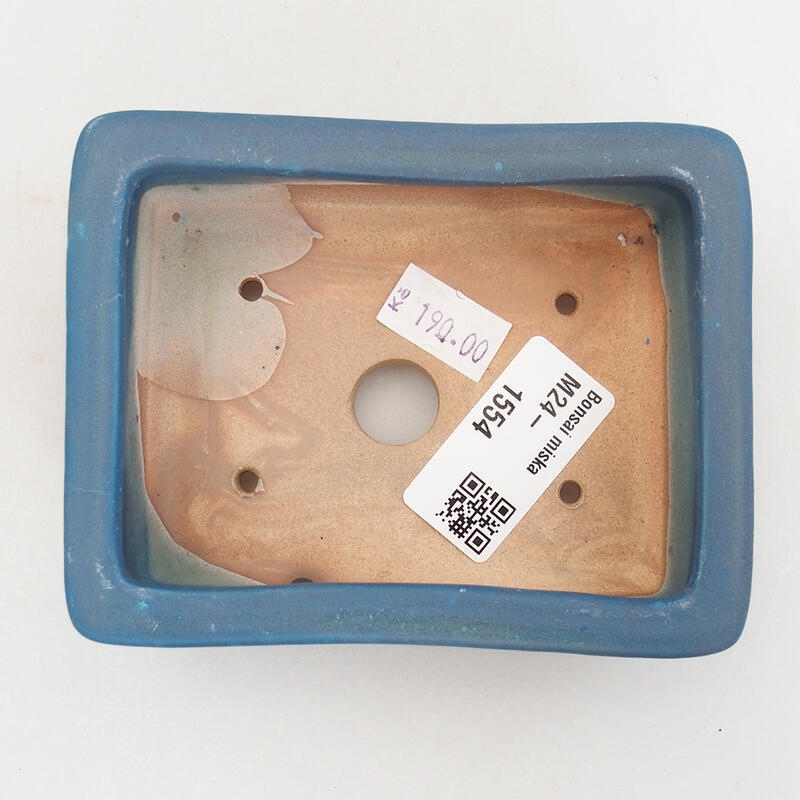 Ciotola bonsai in ceramica 11 x 8,5 x 3,5 cm, colore blu