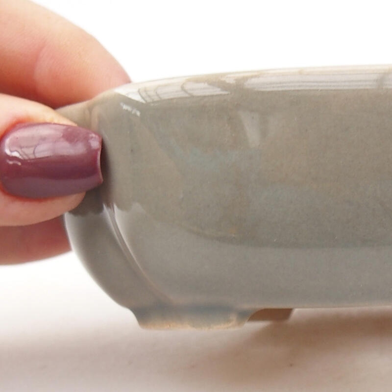 Ciotola bonsai in ceramica 11 x 8,5 x 3,5 cm, grigio