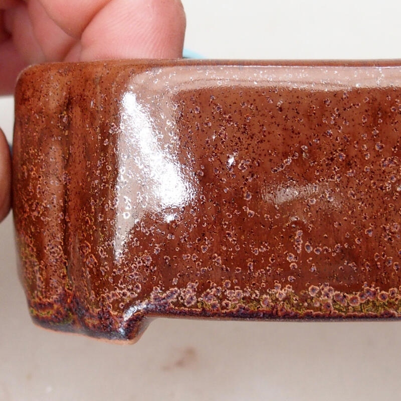 Ciotola per bonsai in ceramica 11 x 8,5 x 4 cm, marrone