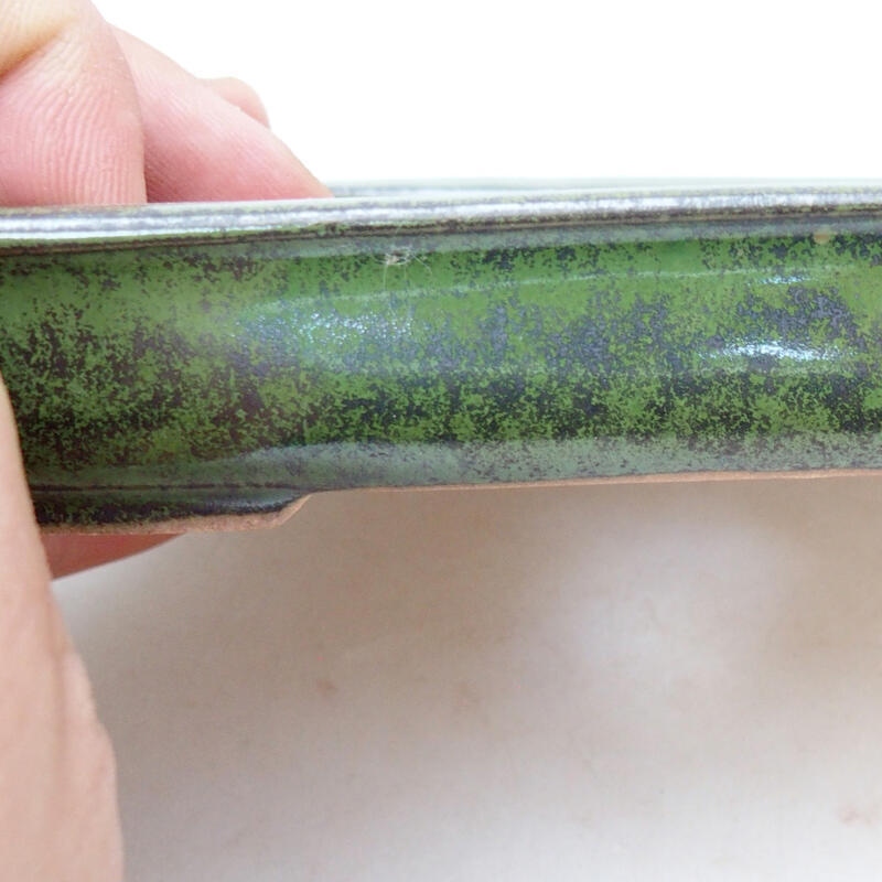 Ciotola bonsai in ceramica 12,5 x 10,5 x 2,5 cm, verde