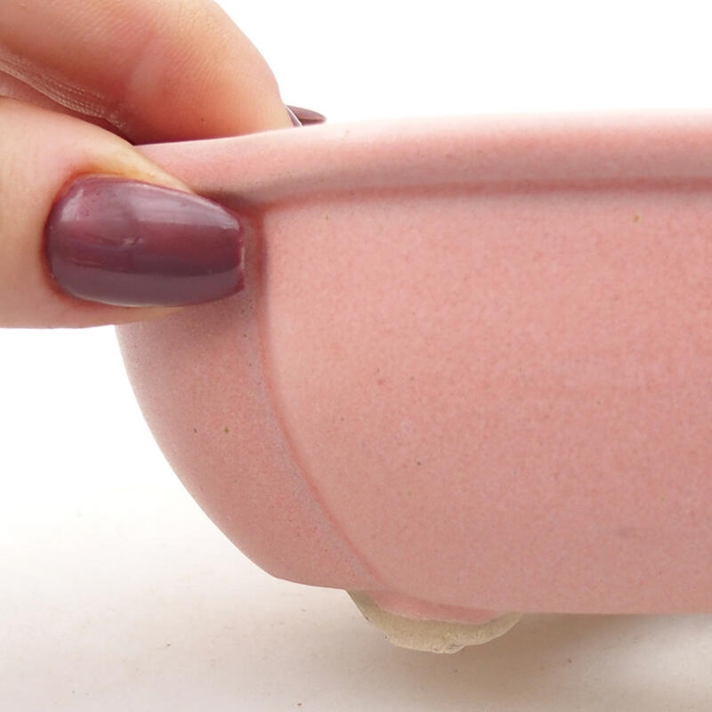 Ciotola bonsai in ceramica 12,5 x 10,5 x 4,5 cm, rosa