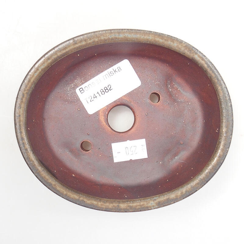 Ciotola per bonsai in ceramica 12,5 x 10,5 x 4 cm, marrone