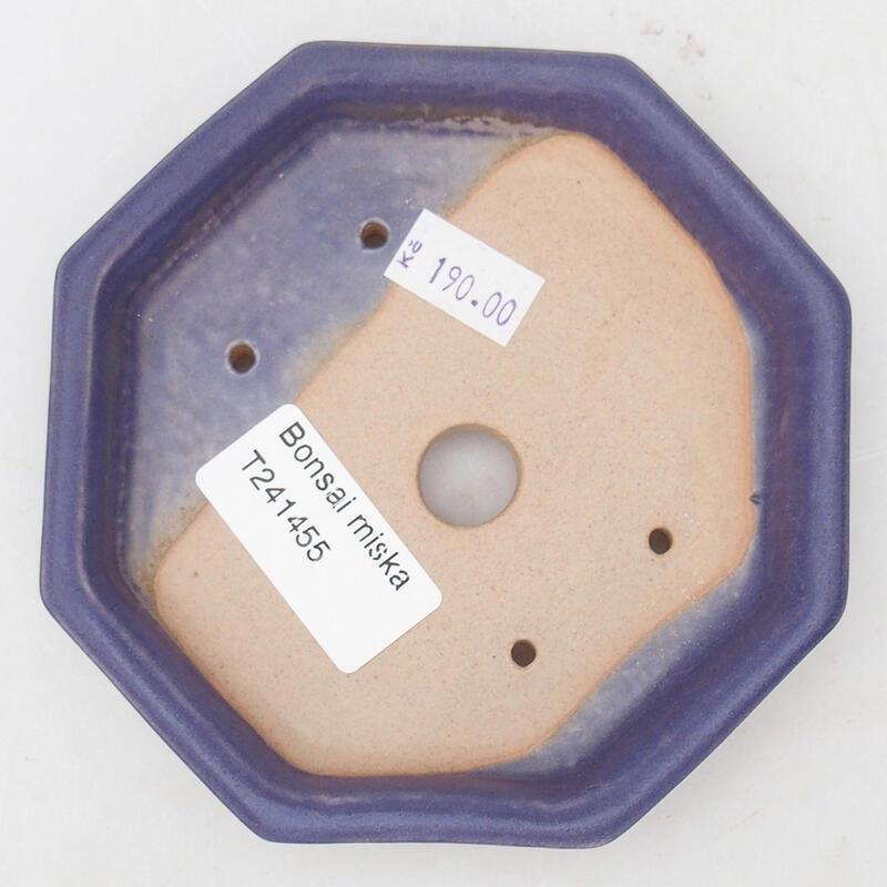 Ciotola per bonsai in ceramica 12,5 x 11,5 x 2 cm, colore viola