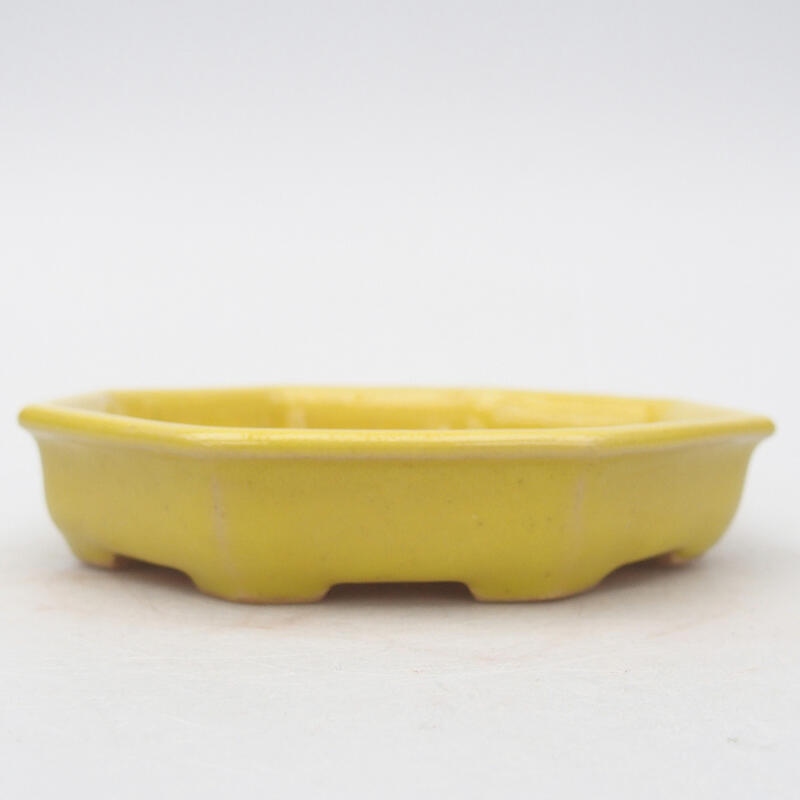 Ciotola bonsai in ceramica 12,5 x 11,5 x 2 cm, giallo