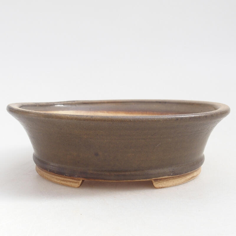Ciotola per bonsai in ceramica 12,5 x 11,5 x 4 cm, marrone