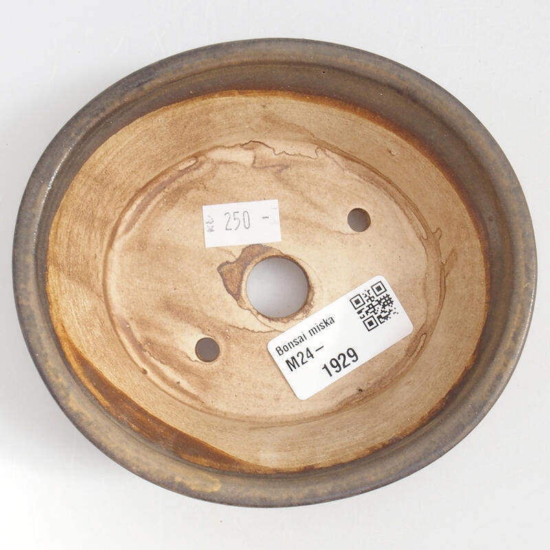 Ciotola per bonsai in ceramica 12,5 x 11,5 x 4 cm, marrone
