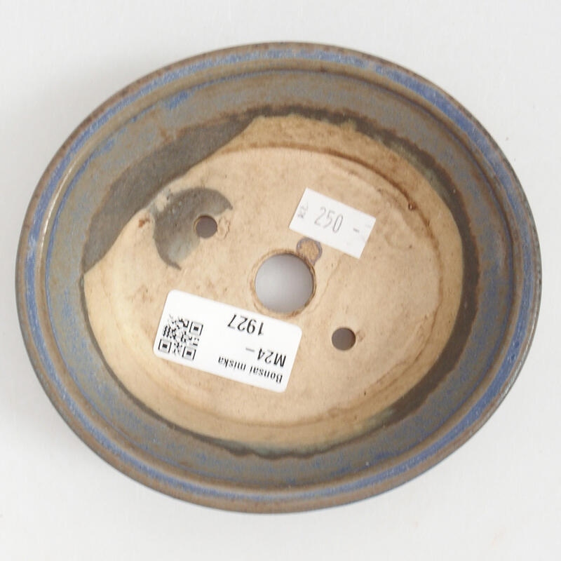 Ciotola bonsai in ceramica 12,5 x 11,5 x 4 cm, colore blu