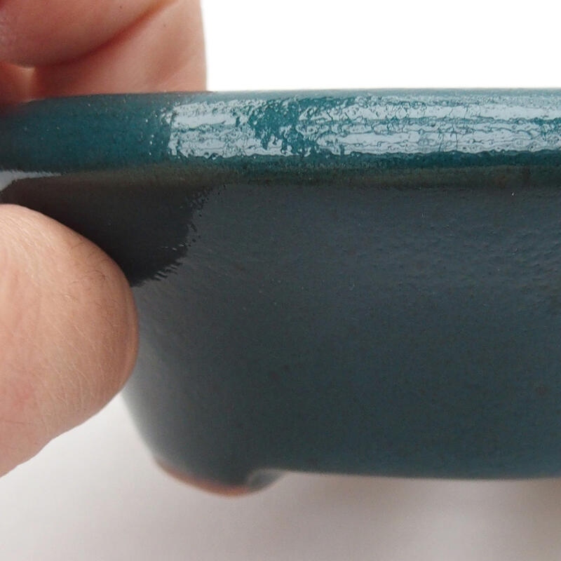 Ciotola per bonsai in ceramica 12,5 x 12,5 x 3,5 cm, verde