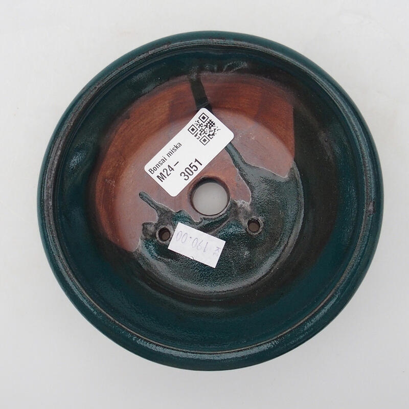 Ciotola per bonsai in ceramica 12,5 x 12,5 x 3,5 cm, verde