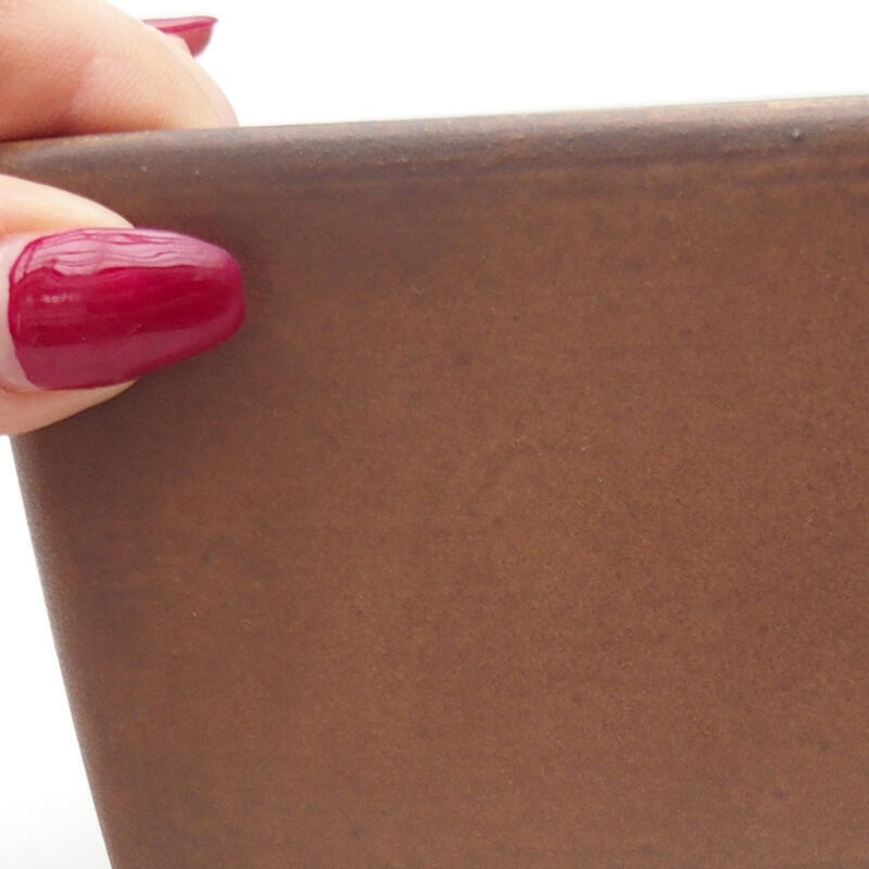 Ciotola per bonsai in ceramica 12,5 x 12,5 x 8 cm, marrone