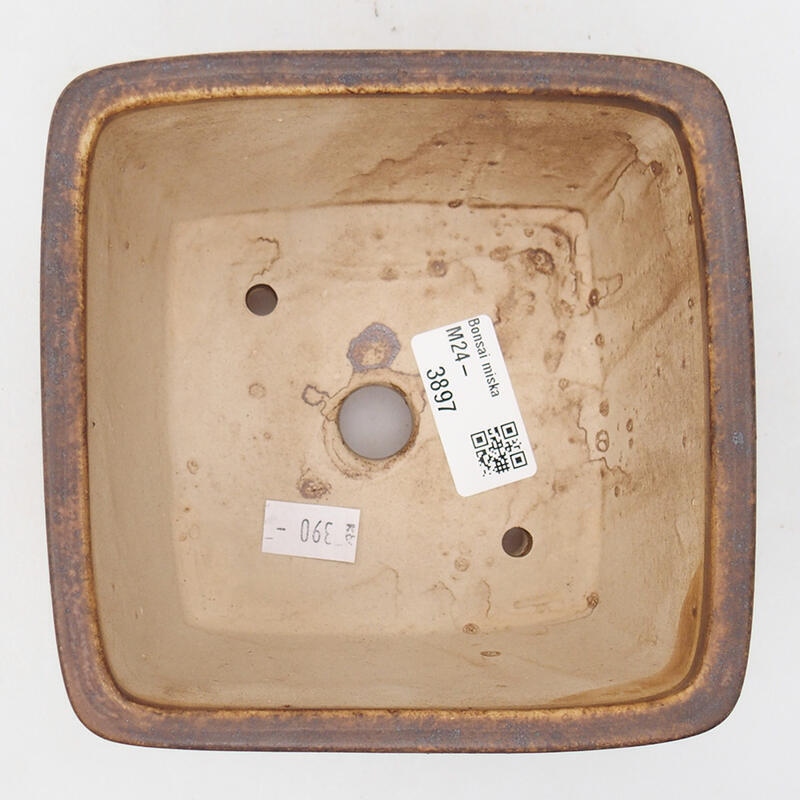 Ciotola per bonsai in ceramica 12,5 x 12,5 x 8 cm, marrone