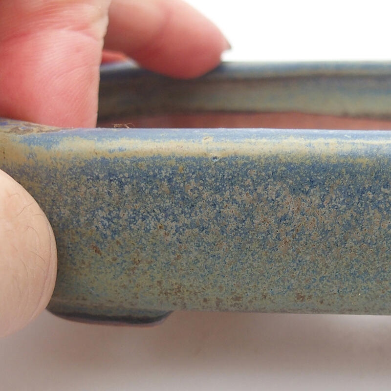 Ciotola per bonsai in ceramica 12,5 x 9 x 2,5 cm, colore blu