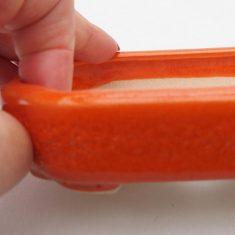 Ciotola per bonsai in ceramica 12,5 x 9 x 2,5 cm, arancione