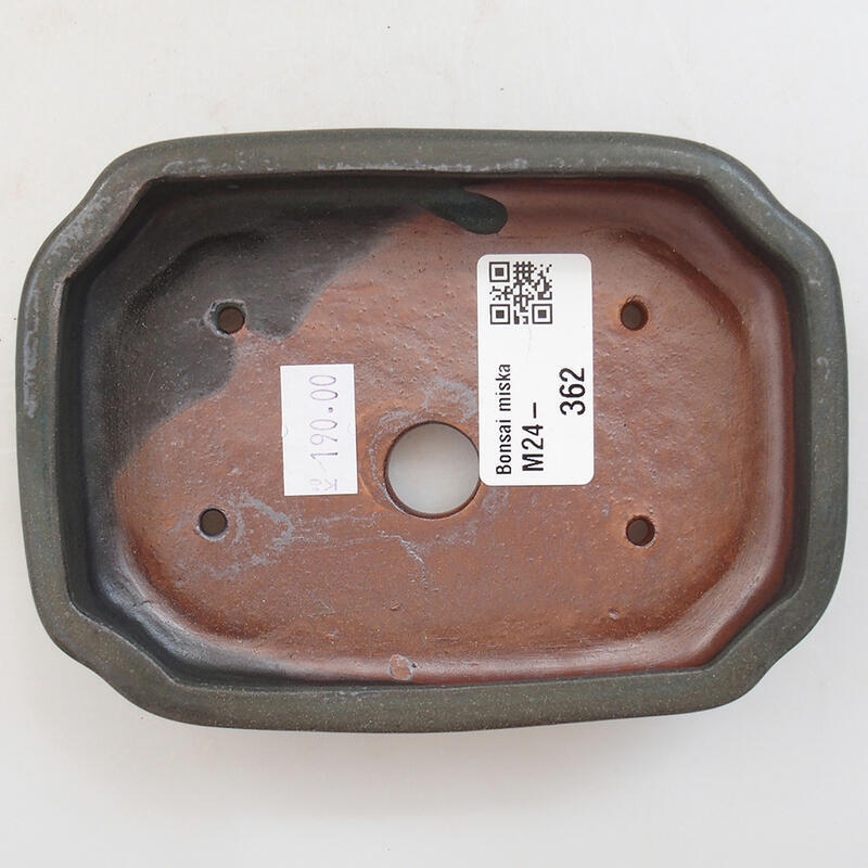 Ciotola bonsai in ceramica 12,5 x 9 x 3 cm, grigio