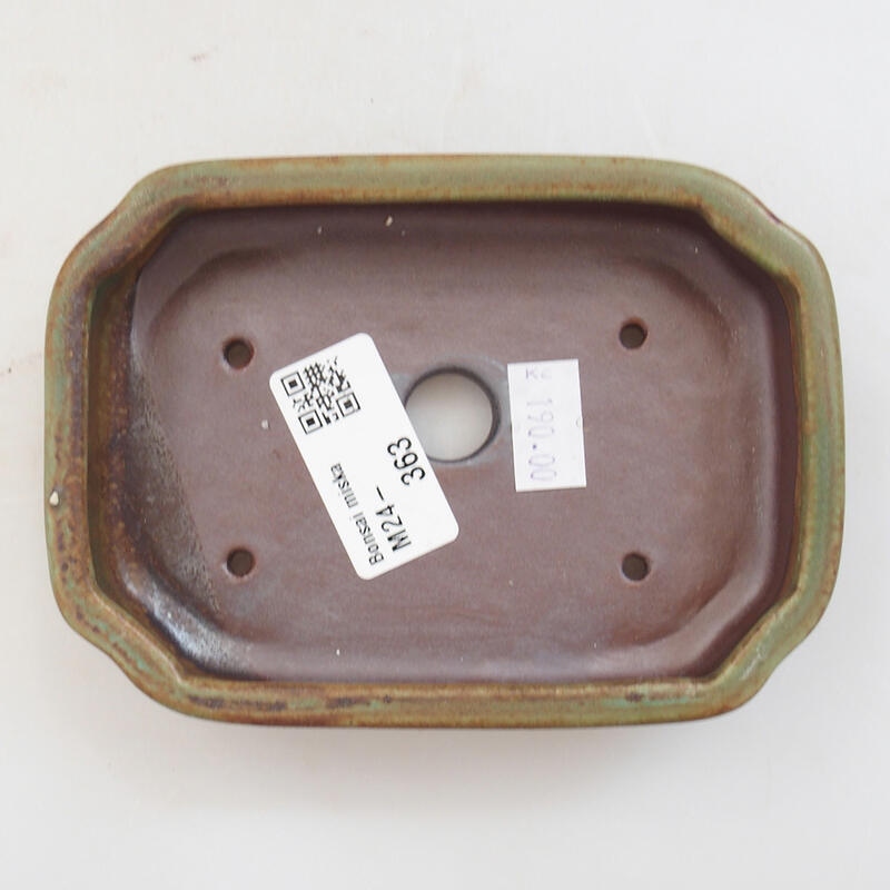 Ciotola per bonsai in ceramica 12,5 x 9 x 3 cm, verde