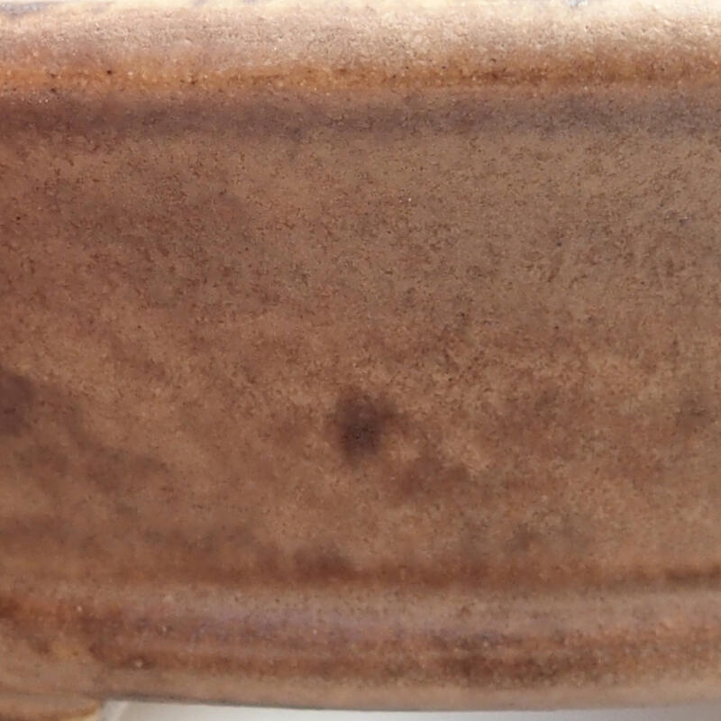 Ciotola per bonsai in ceramica 12 x 10,5 x 3,5 cm, marrone-rosa