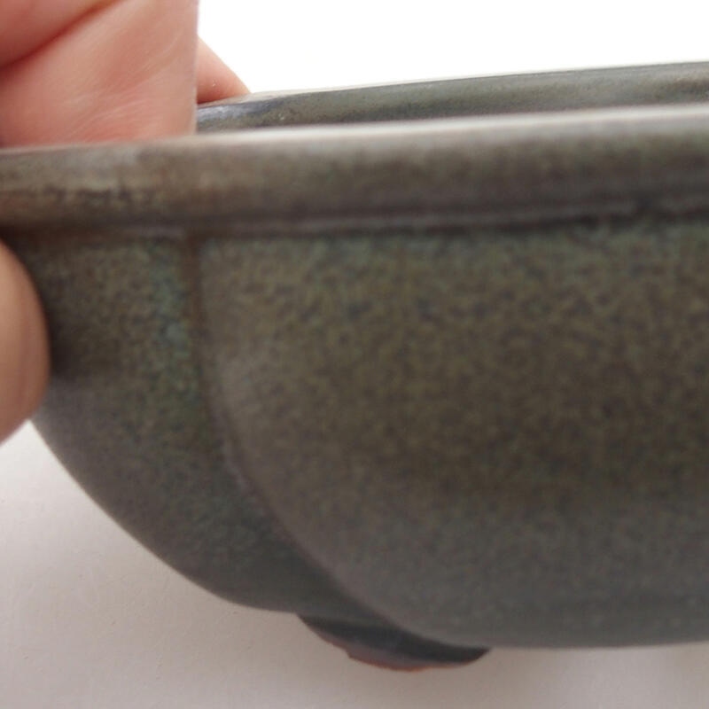 Ciotola bonsai in ceramica 12 x 10 x 4,5 cm, grigio