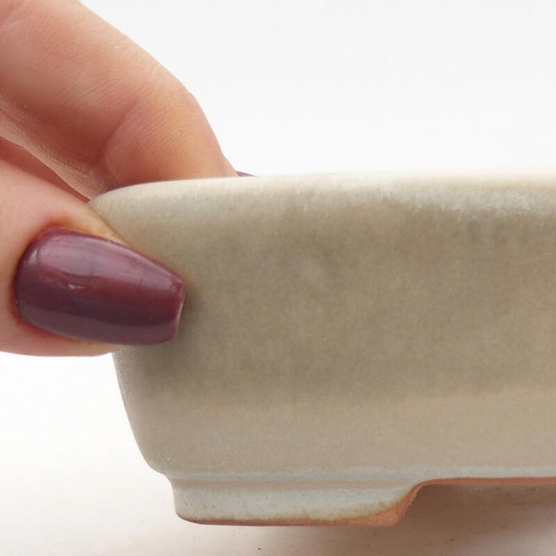Ciotola per bonsai in ceramica 12 x 10 x 4 cm, colore beige
