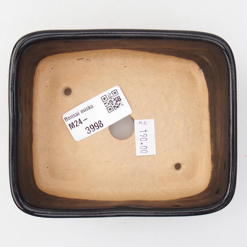 Ciotola per bonsai in ceramica 12 x 10 x 4 cm, nero