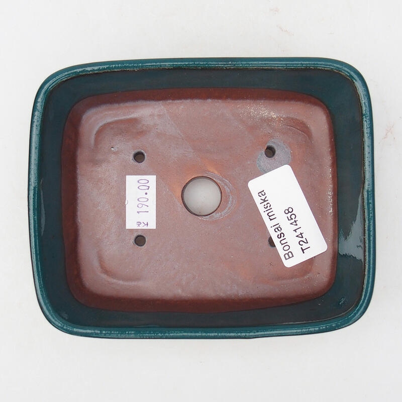 Ciotola per bonsai in ceramica 12 x 10 x 4 cm, verde