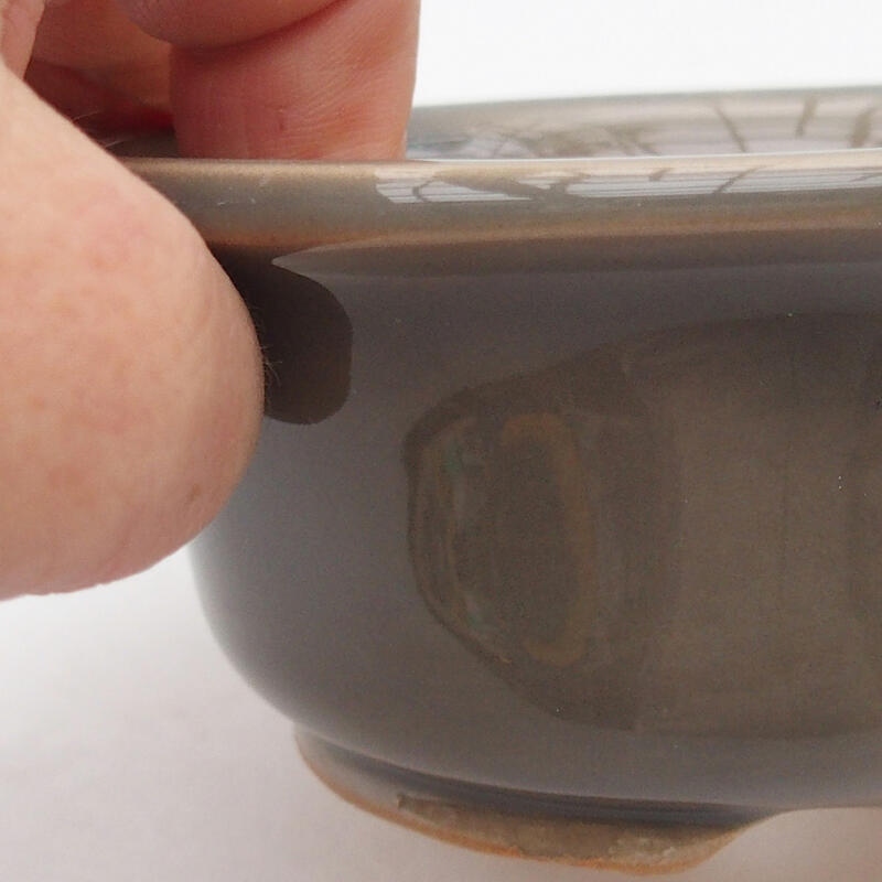 Ciotola bonsai in ceramica 12 x 12 x 5 cm, grigio