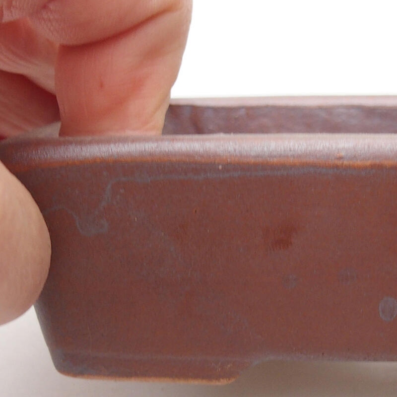 Ciotola bonsai in ceramica 12 x 8,5 x 3,5 cm, colore metallo