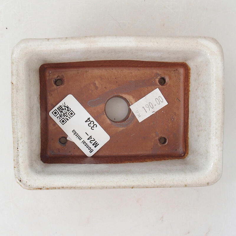 Ciotola per bonsai in ceramica 12 x 8,5 x 4,5 cm, bianco