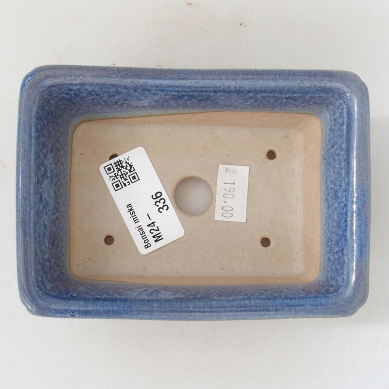 Ciotola bonsai in ceramica 12 x 8,5 x 4,5 cm, colore blu