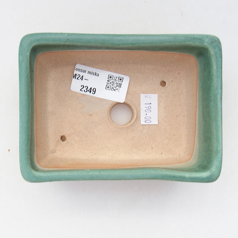 Ciotola per bonsai in ceramica 12 x 8,5 x 4,5 cm, verde