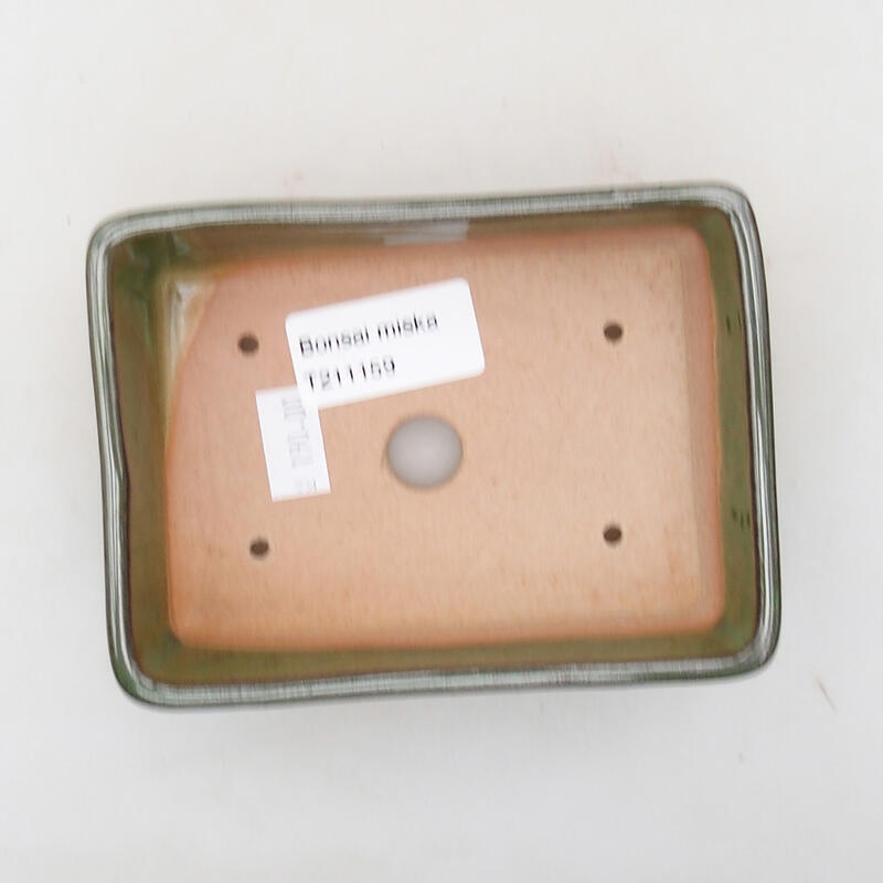 Ciotola per bonsai in ceramica 12 x 9 x 4 cm, verde