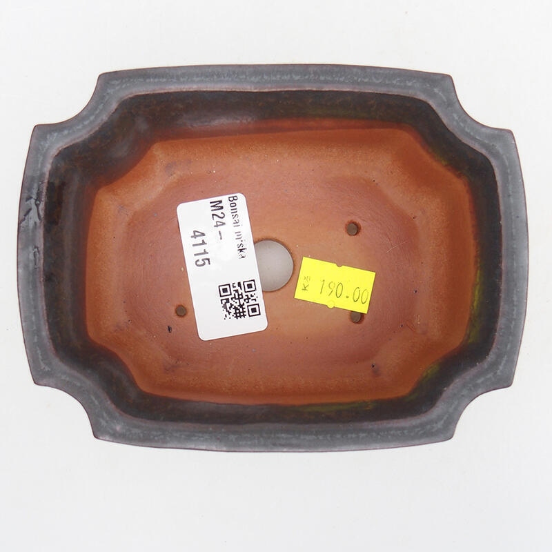 Ciotola bonsai in ceramica 12 x 9 x 5,5 cm, colore metallo