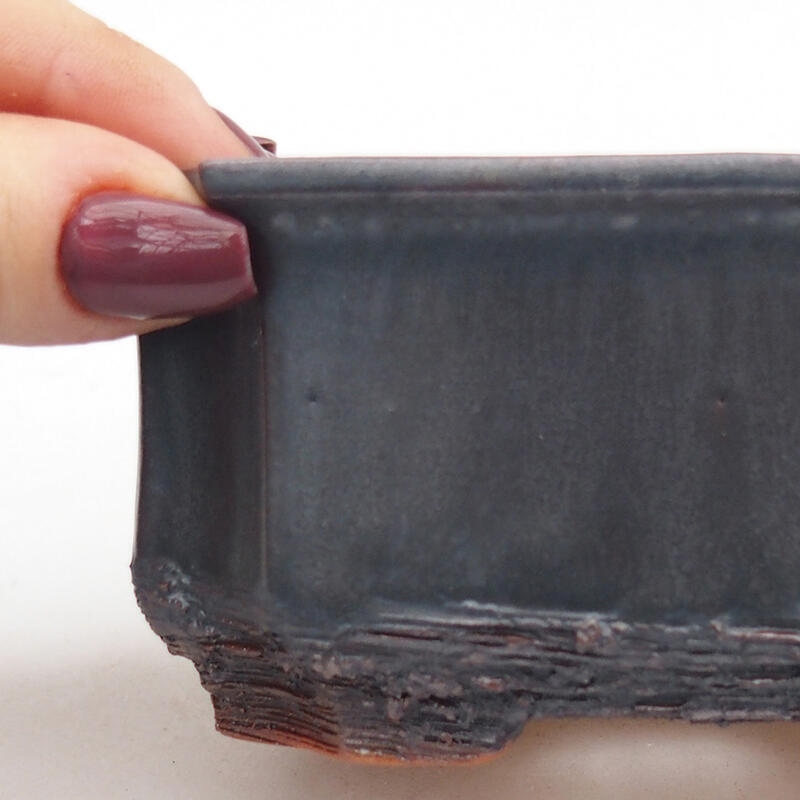 Ciotola bonsai in ceramica 12 x 9 x 5,5 cm, colore metallo