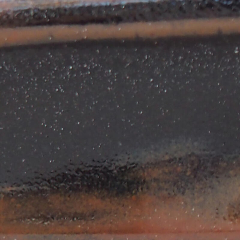 Ciotola per bonsai in ceramica 13,5 x 10,5 x 3 cm, nero-marrone