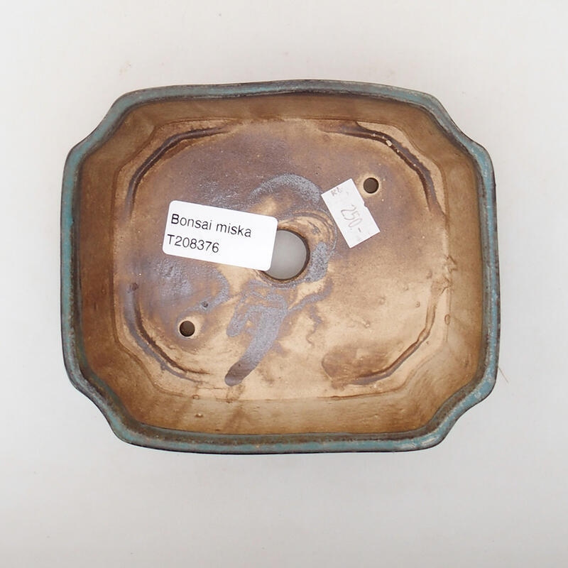 Ciotola bonsai in ceramica 13,5 x 11,5 x 4,5 cm, verde