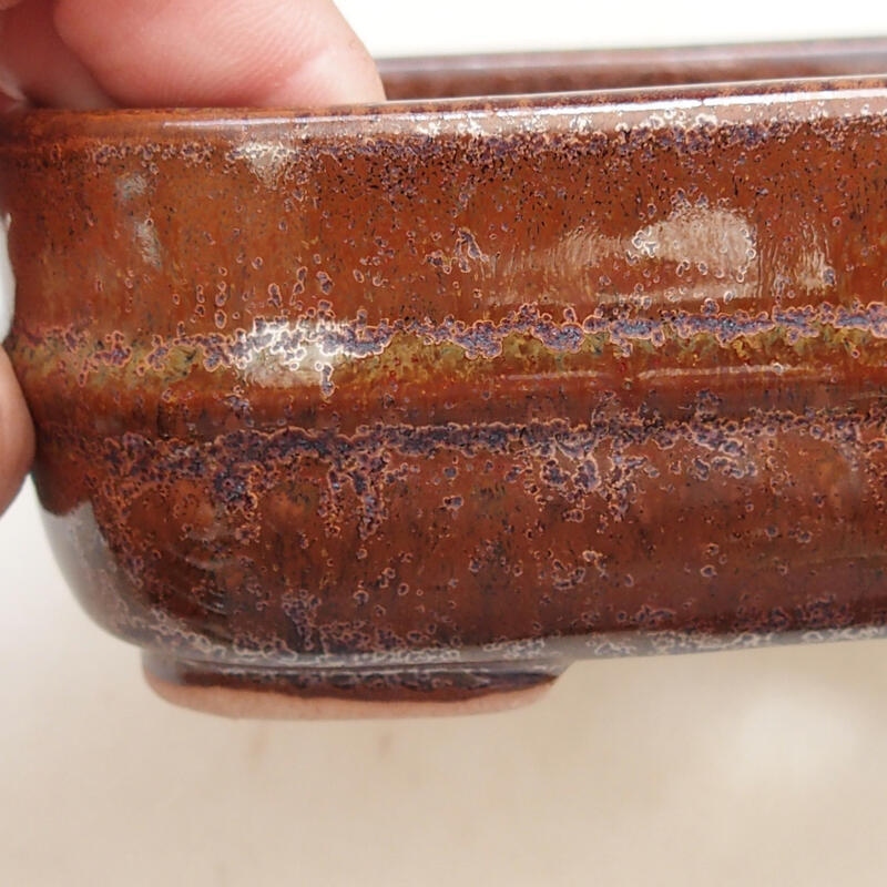 Ciotola per bonsai in ceramica 13,5 x 11,5 x 5 cm, marrone