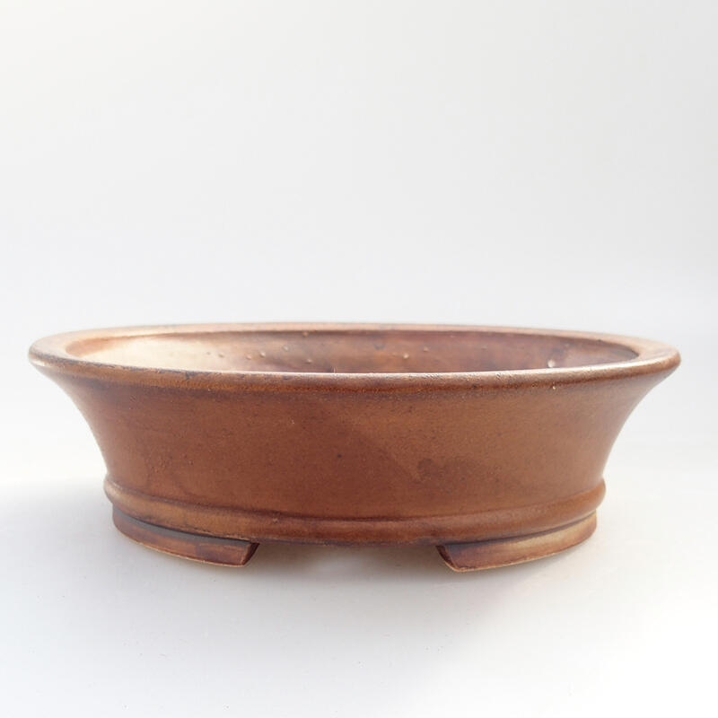 Ciotola per bonsai in ceramica 13,5 x 12 x 4 cm, marrone