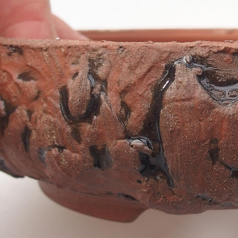 Ciotola per bonsai in ceramica 13,5 x 13,5 x 4 cm, marrone