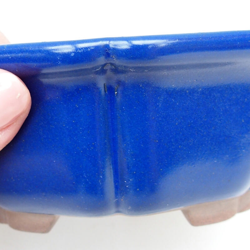 Ciotola bonsai in ceramica 13,5 x 13,5 x 5 cm, colore blu