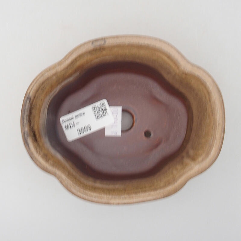 Ciotola per bonsai in ceramica 13 x 10,5 x 5,5 cm, marrone