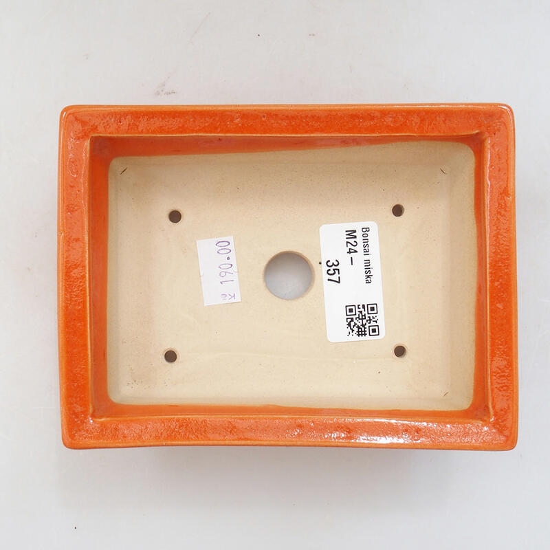 Ciotola bonsai in ceramica 13 x 10 x 4 cm, arancione