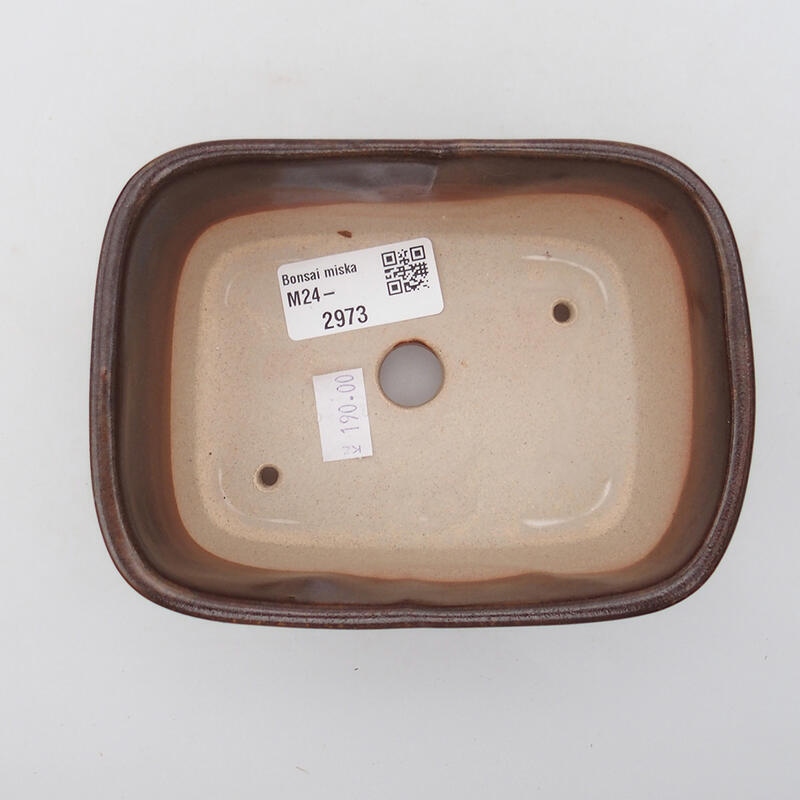 Ciotola per bonsai in ceramica 13 x 10 x 5,5 cm, marrone