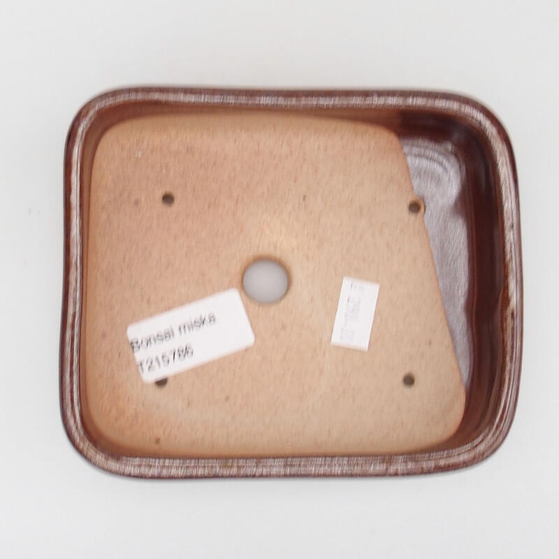 Ciotola per bonsai in ceramica 13 x 11 x 4 cm, marrone