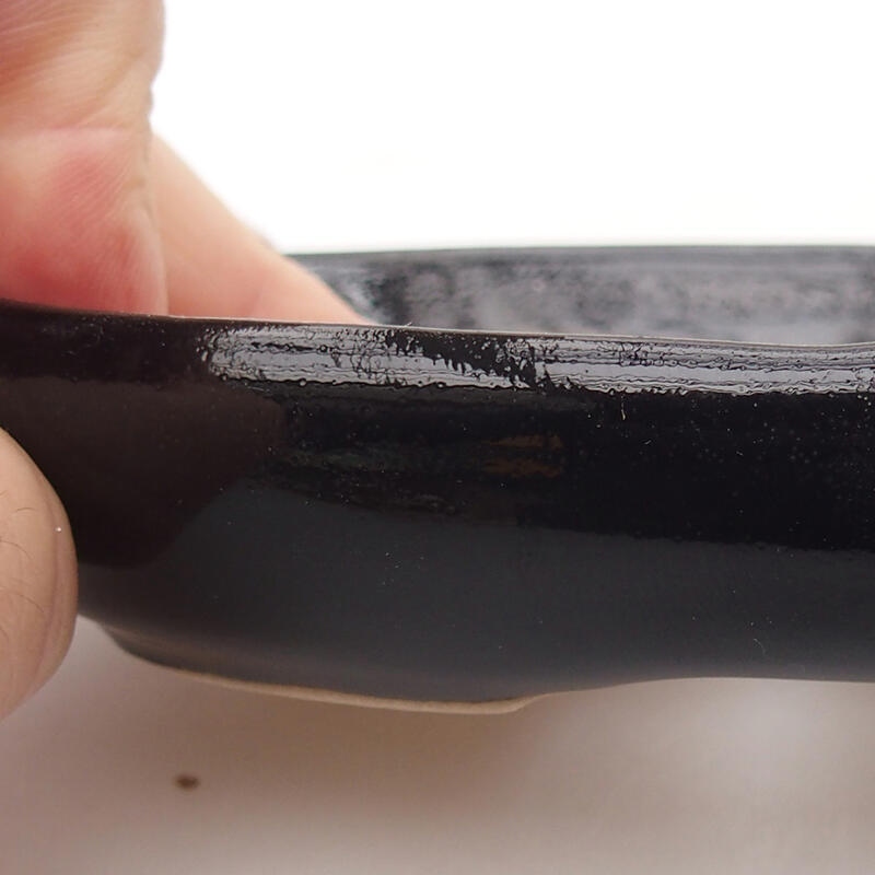 Ciotola per bonsai in ceramica 13 x 9,5 x 2,5 cm, nero