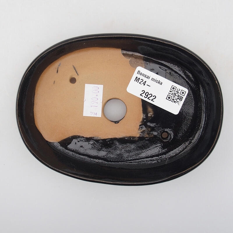 Ciotola per bonsai in ceramica 13 x 9,5 x 2,5 cm, nero